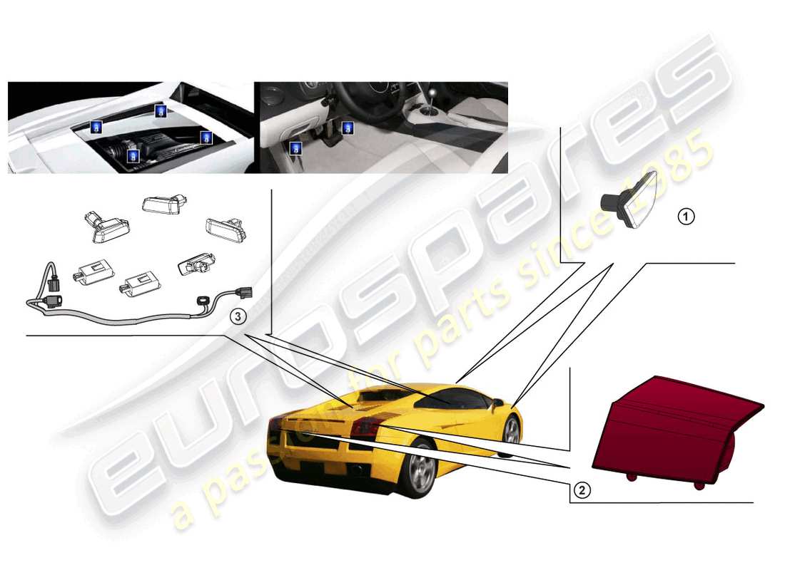 Lamborghini Gallardo Spyder (Accessories) LIGHTING Part Diagram