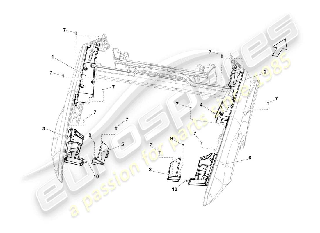 Lamborghini LP560-4 Spider (2009) COVER FOR ENGINE COMPARTMENT Part Diagram