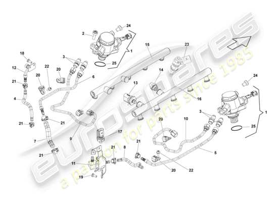 a part diagram from the Lamborghini LP560-4 Spider (2009) parts catalogue