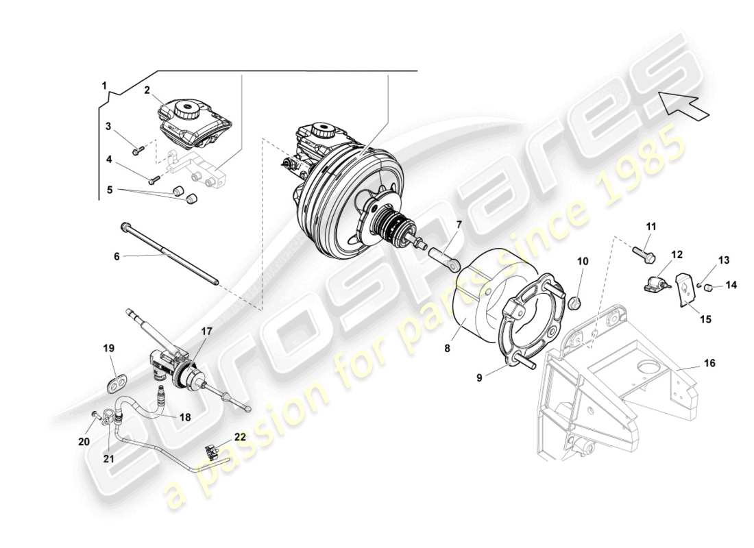 Lamborghini LP560-4 Spider (2010) Brake Servo Part Diagram