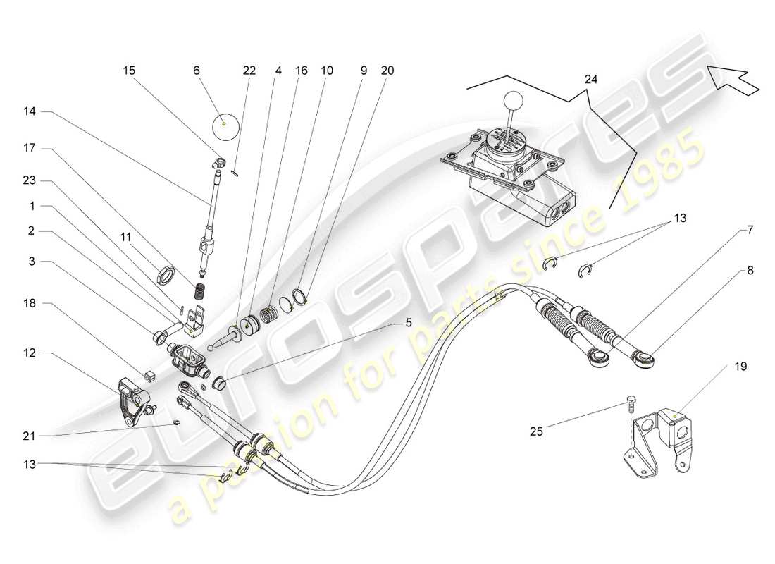 Lamborghini LP560-4 Spider (2011) SELECTOR MECHANISM Part Diagram