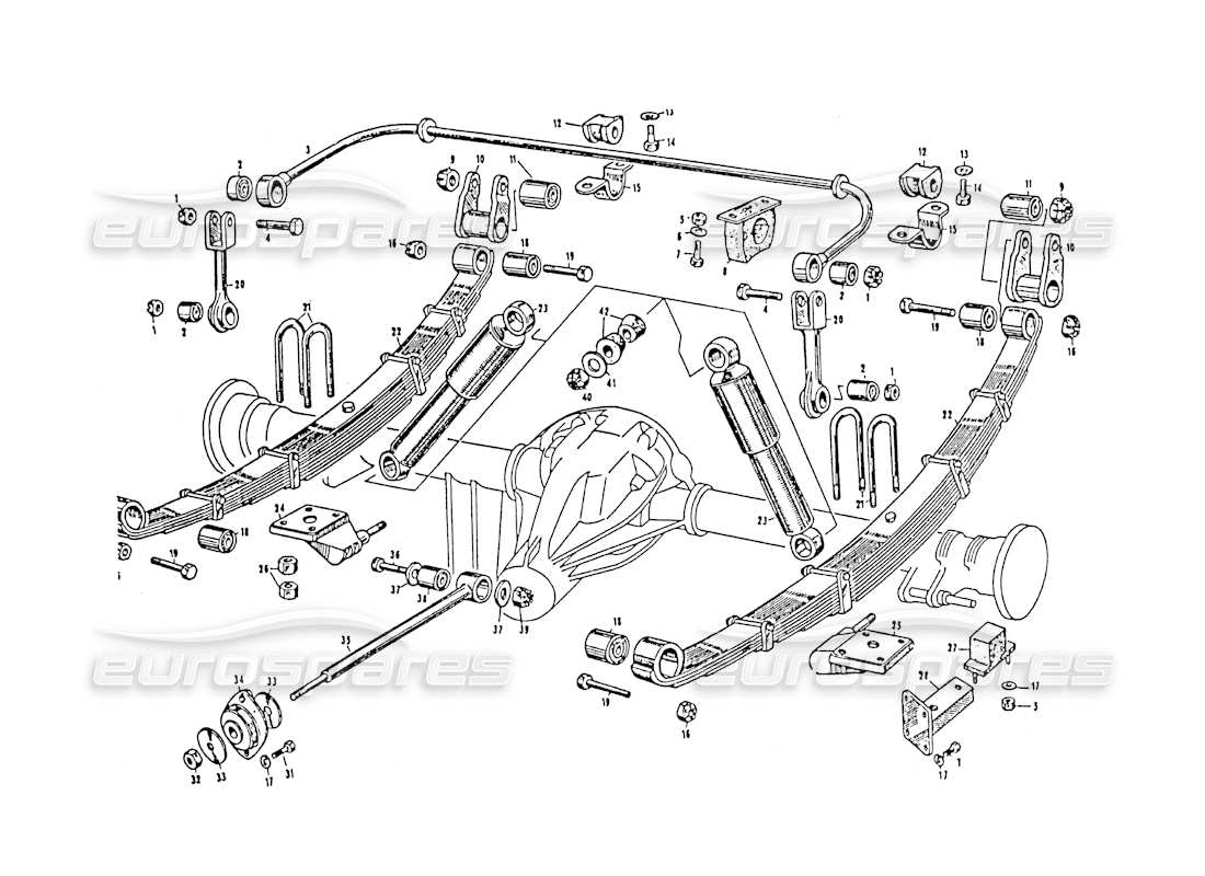 Maserati 3500 GT Rear Suspension Part Diagram