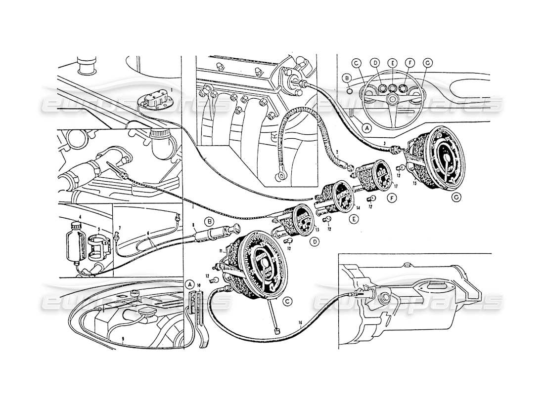 Maserati 3500 GT dashboard instruments Part Diagram