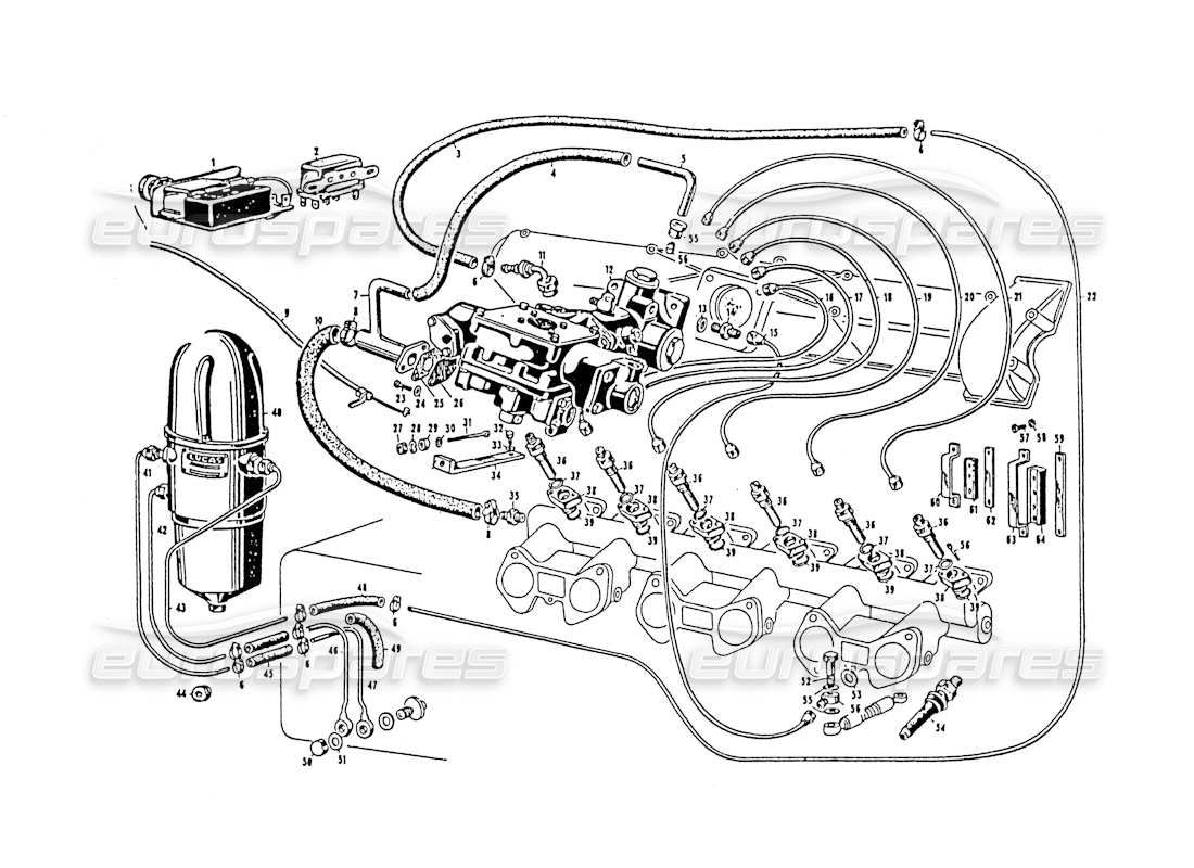 Maserati 3500 GT Injection Equipment Part Diagram