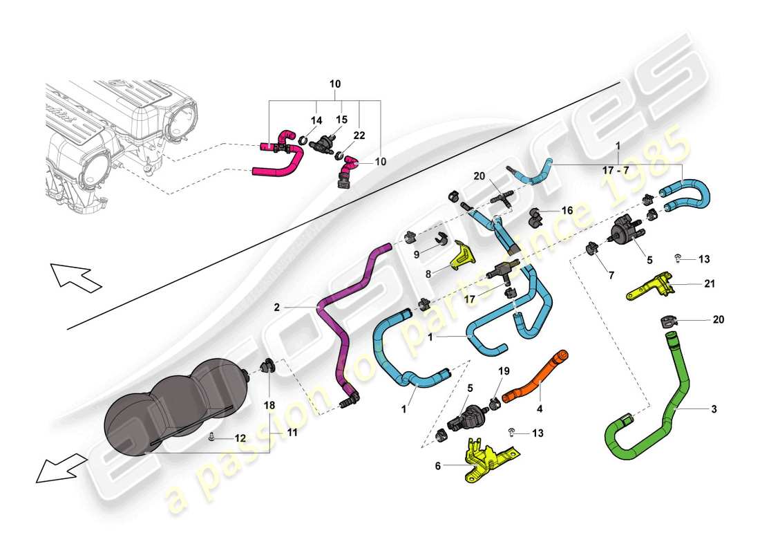 Lamborghini LP570-4 Spyder Performante (2012) VACUUM SYSTEM Part Diagram