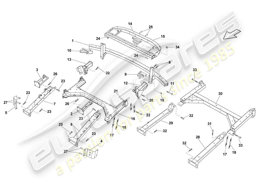 Lamborghini LP570-4 Spyder Performante (2014) SIDE MEMBER REAR PART REAR Part Diagram