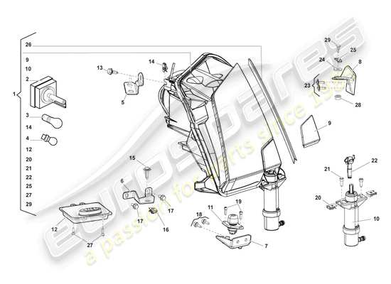 a part diagram from the Lamborghini LP570-4 SL (2011) parts catalogue