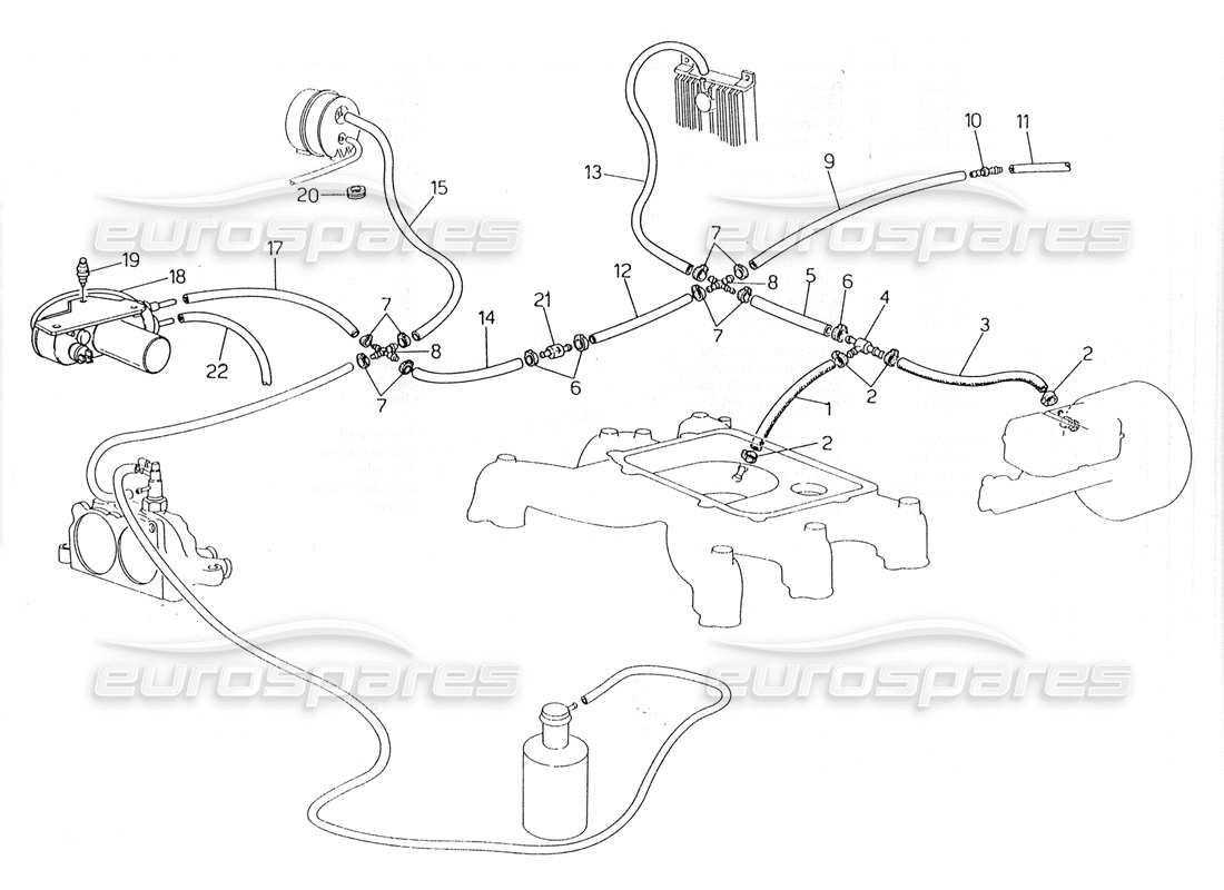 Maserati 228 Evaporation System (LH Steering With Lambda Feeler) Part Diagram