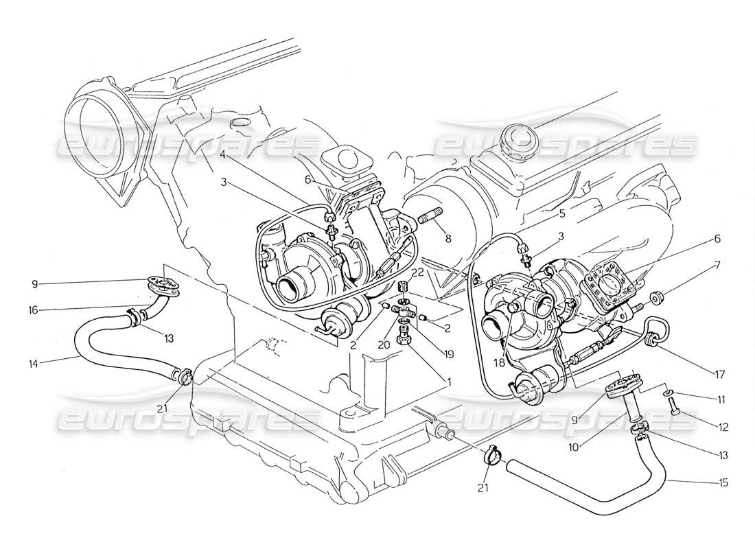 Maserati 228 Lubrication Turboblowers Part Diagram
