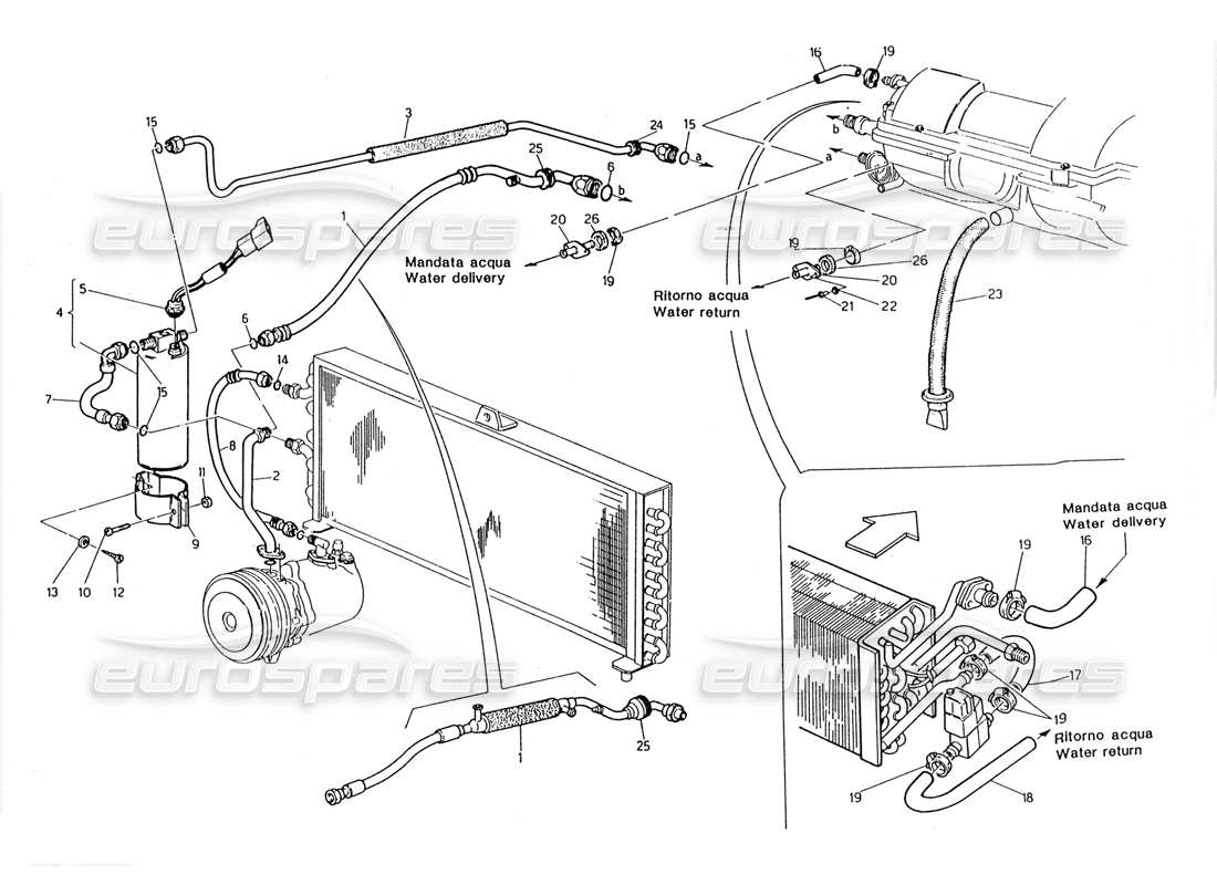 Maserati 228 Air Conditioning System (LH Steering) Part Diagram