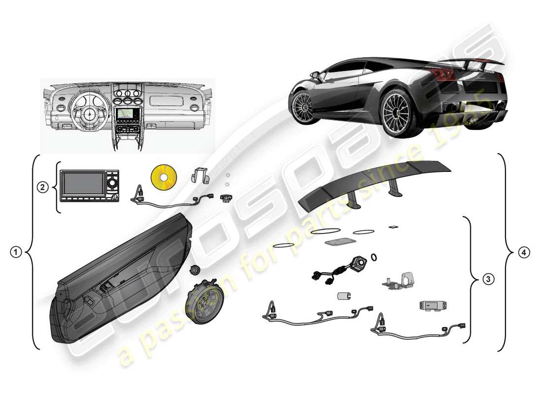 Lamborghini LP570-4 SL (Accessories) RETROFIT KIT Part Diagram