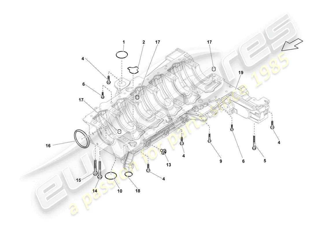 Lamborghini Blancpain STS (2013) securing components and seals Part Diagram