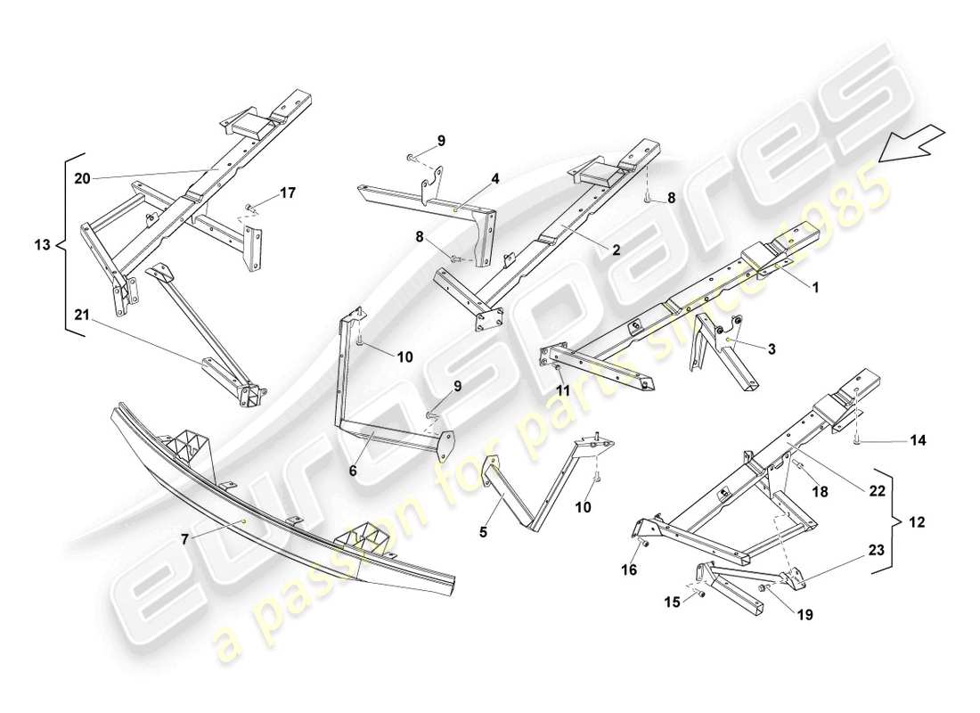 Lamborghini Blancpain STS (2013) BODYWORK FRONT PART Part Diagram