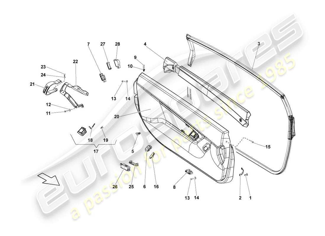 Lamborghini Blancpain STS (2013) DOOR PANEL Part Diagram