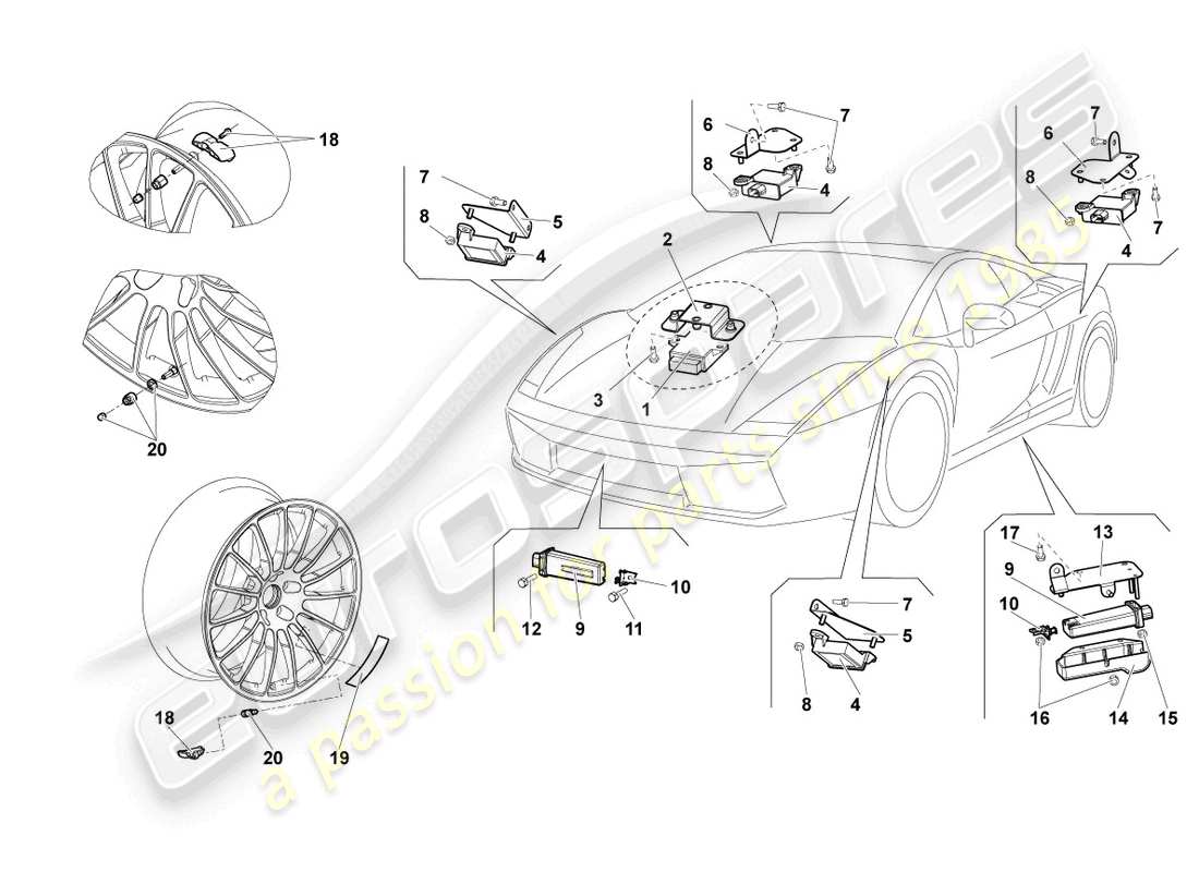 Lamborghini Blancpain STS (2013) CONTROL UNIT FOR TYRE PRESSURE CONTROL Part Diagram