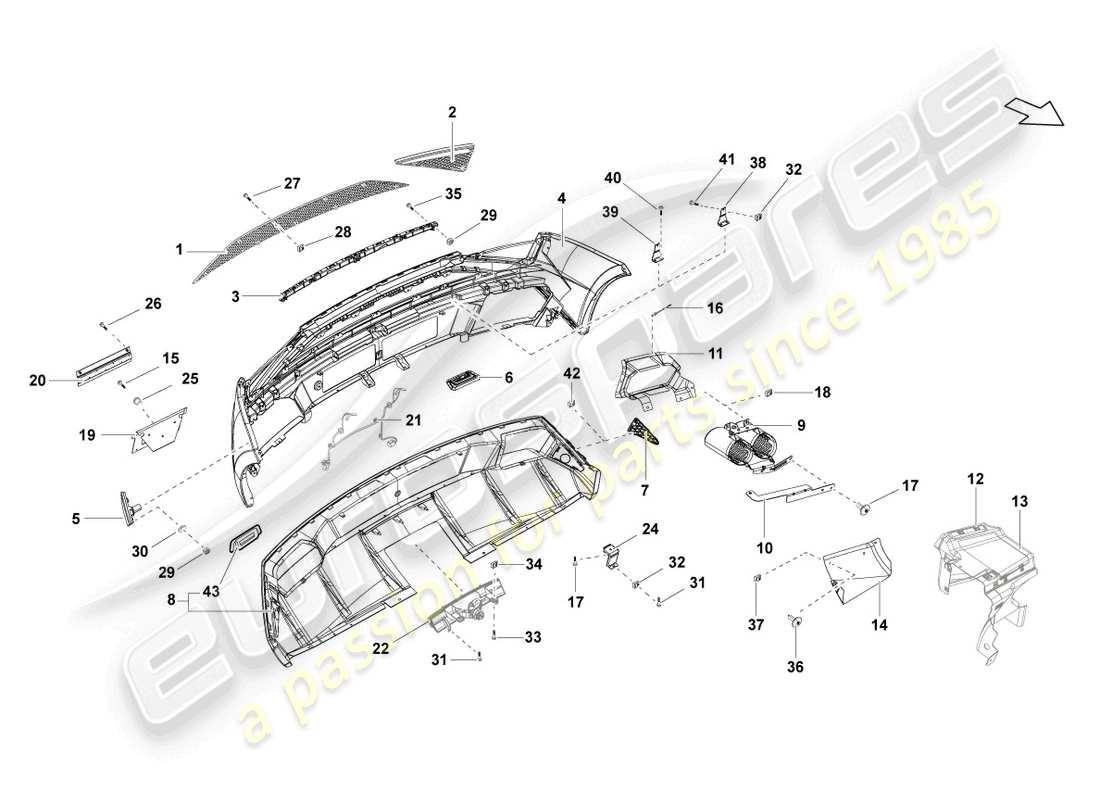 Lamborghini LP560-4 Spyder FL II (2013) BUMPER REAR Part Diagram