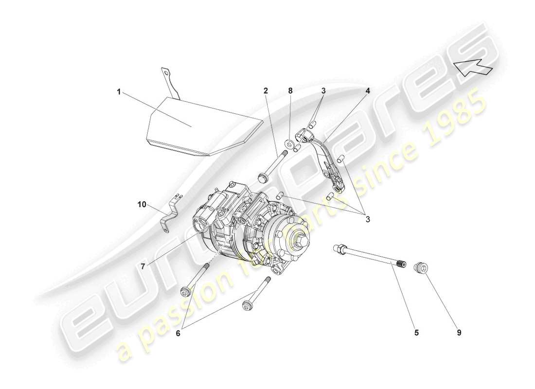 Lamborghini LP560-4 Spyder FL II (2014) A/C COMPRESSOR Part Diagram