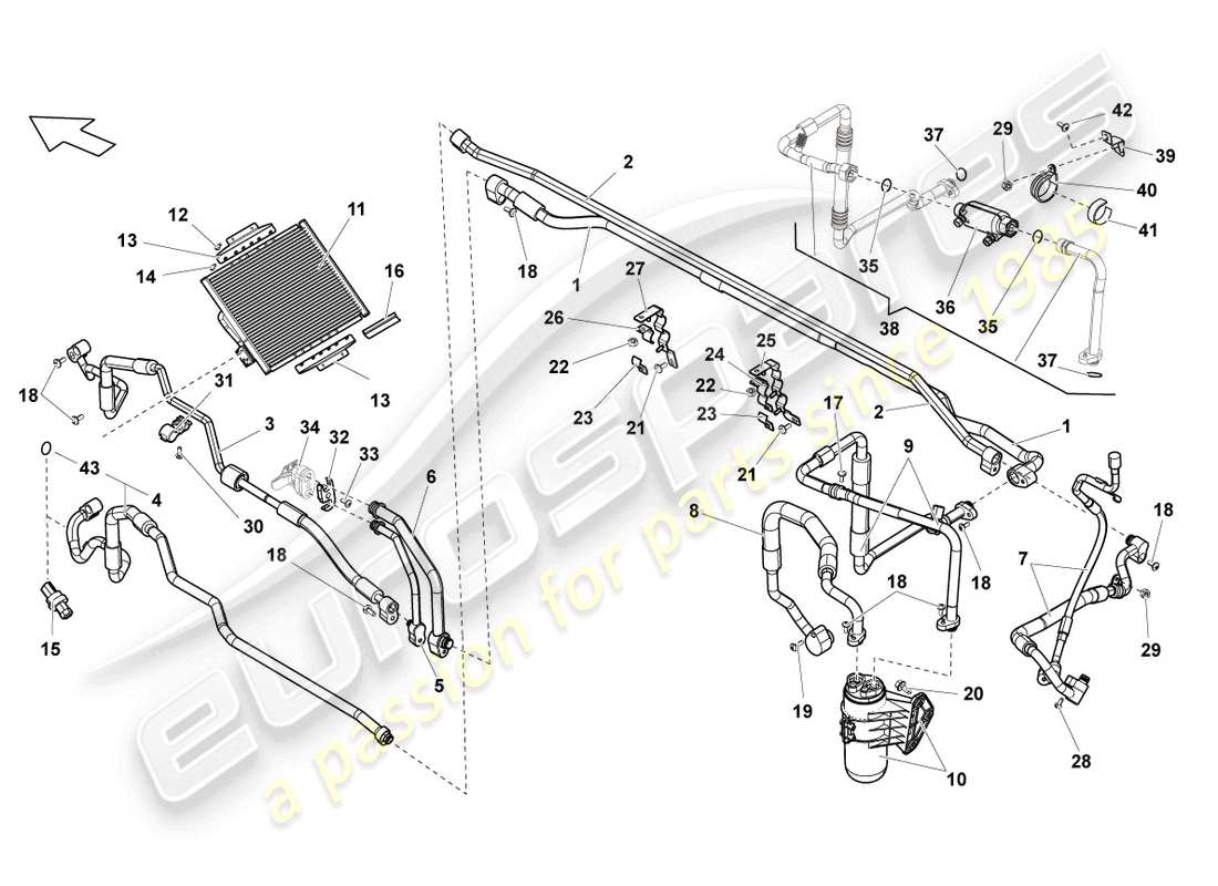 Lamborghini LP560-4 Spyder FL II (2014) A/C CONDENSER Part Diagram