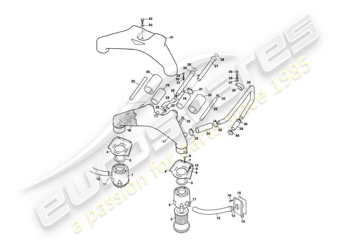 V8 Coupe (2000) Air Filters Parts Diagram (2.2B)