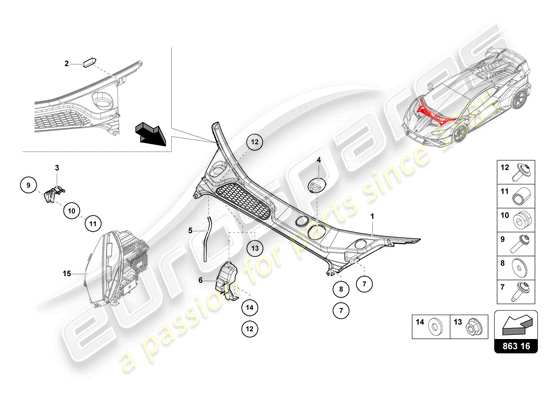 a part diagram from the Lamborghini STO (2024) parts catalogue