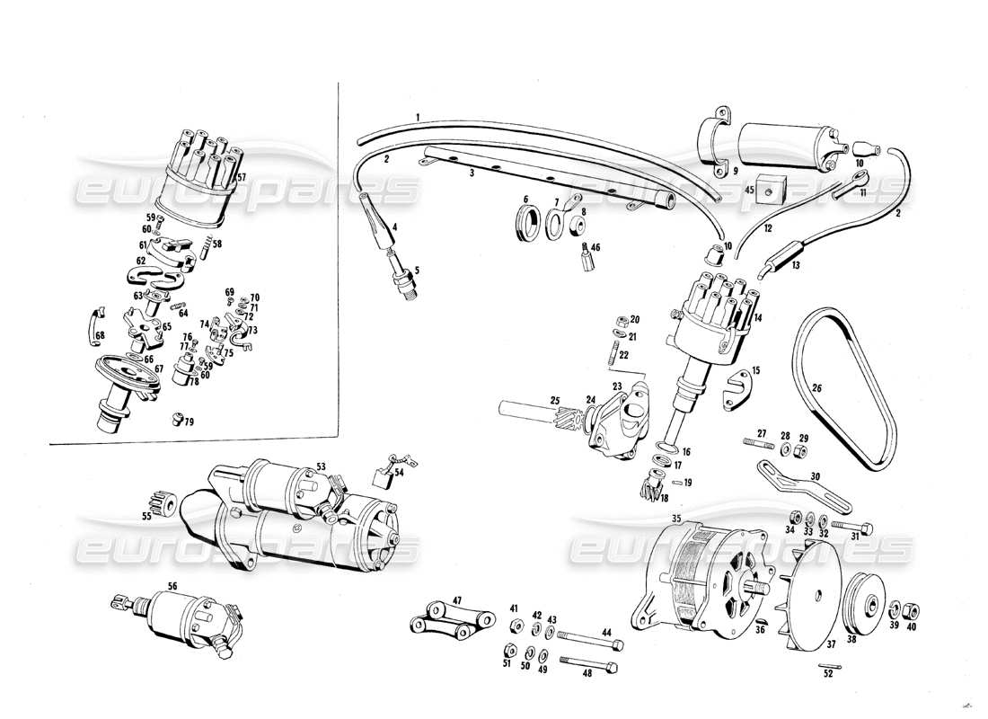 Maserati QTP.V8 4.7 (S1 & S2) 1967 electrical equipment Part Diagram