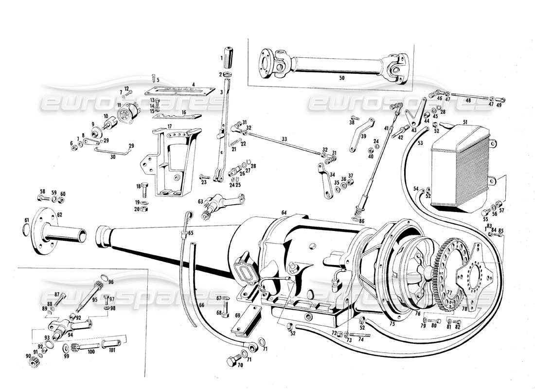 Maserati QTP.V8 4.7 (S1 & S2) 1967 AUTOMATIC TRANSMISSION Part Diagram