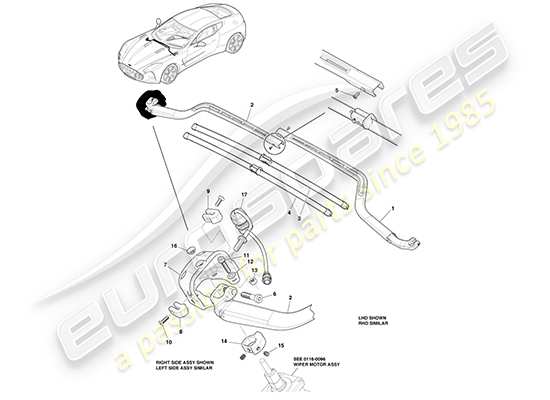 a part diagram from the Aston Martin One-77 parts catalogue