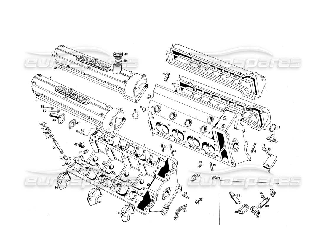 Maserati QTP.V8 4.9 (S3) 1979 Cylindar Heads Part Diagram