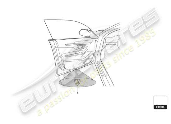 a part diagram from the Lamborghini Huracan Tecnica (Accessories) parts catalogue
