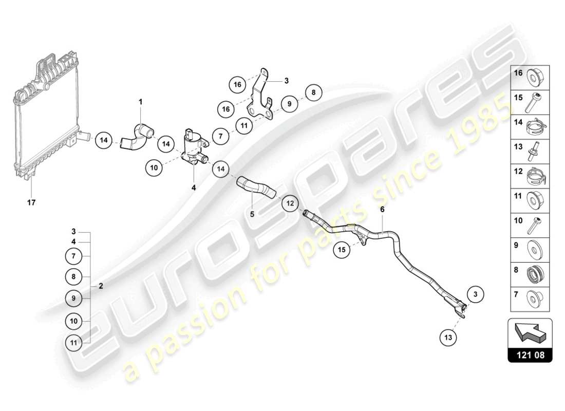 Lamborghini Urus (2020) COOLANT PIPE Part Diagram