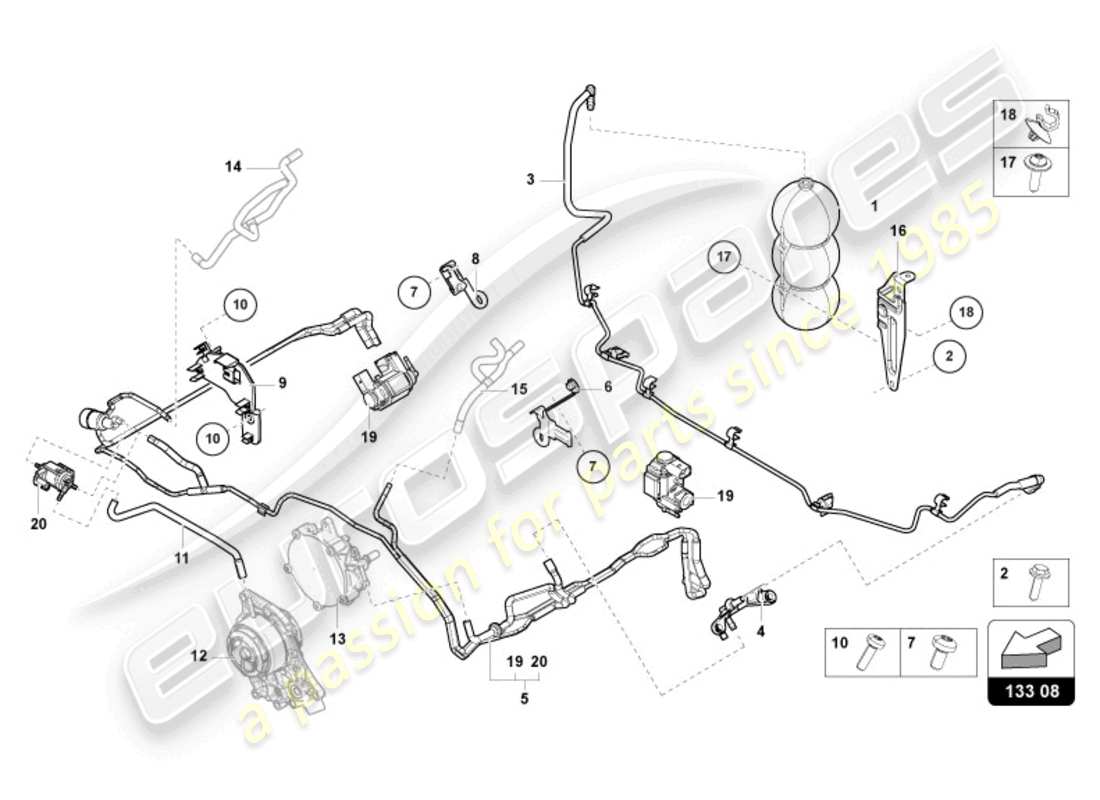 Lamborghini Urus (2020) VACUUM SYSTEM Part Diagram