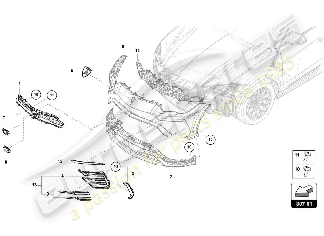 Lamborghini Urus (2020) INSERT FOR BUMPER FRONT Part Diagram