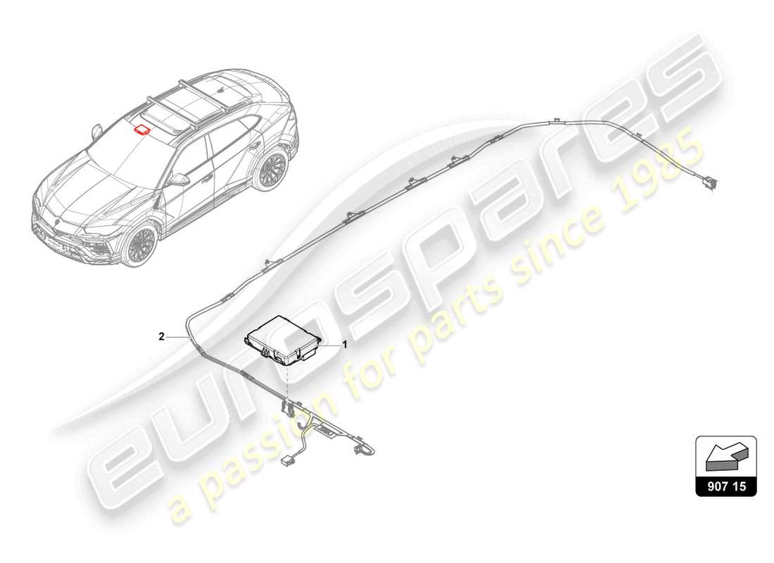 Lamborghini Urus (2020) CONTROL UNIT FOR ELECTRIC SLIDING SUNROOF CONTROLS Part Diagram