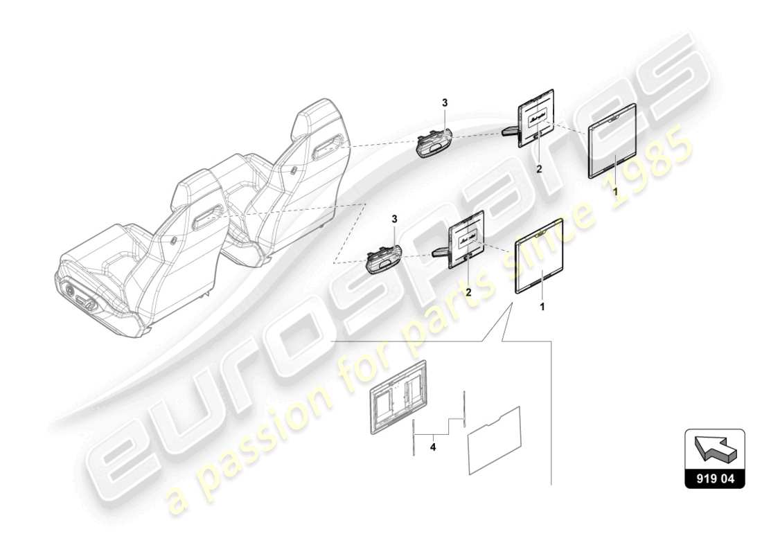 Lamborghini Urus (2020) ELECTRICAL PARTS FOR INFOTAINMENT REAR Part Diagram