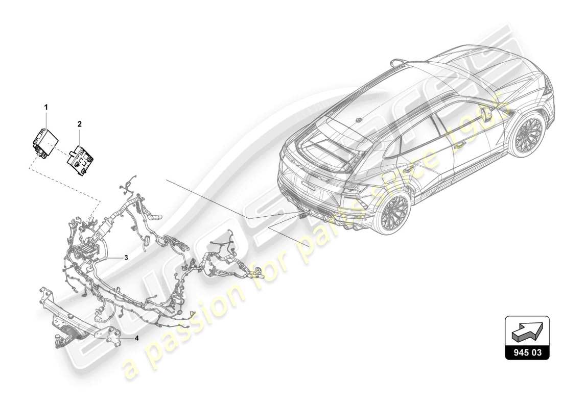 Lamborghini Urus (2020) ELECTRICAL PARTS FOR TRAILER TOWING Part Diagram