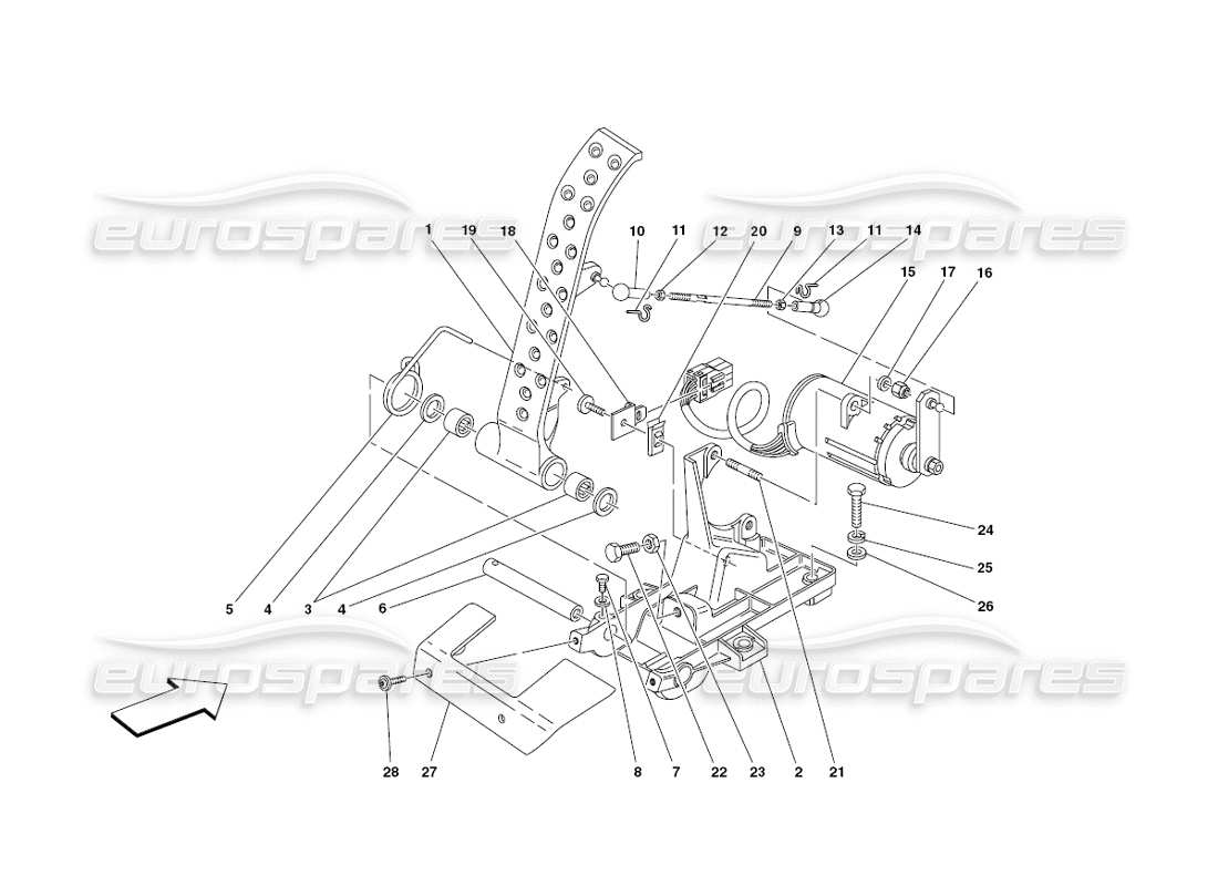 Ferrari 430 Challenge (2006) Electronic Accelerator Pedal Part Diagram