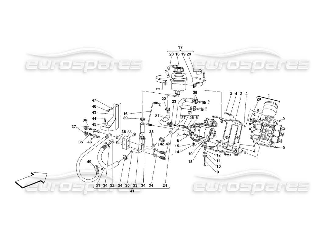 Ferrari 430 Challenge (2006) Power Unit and Tank Part Diagram