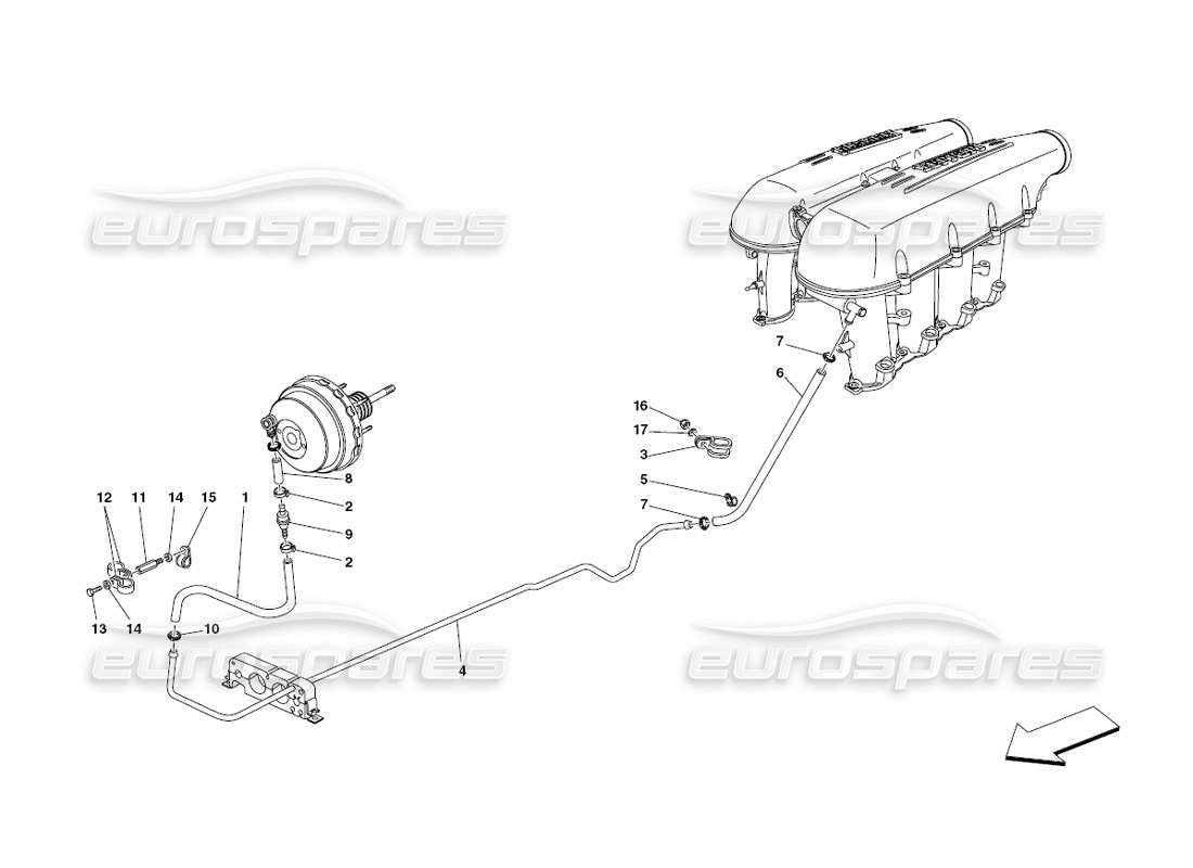 Ferrari 430 Challenge (2006) Brake Booster System Part Diagram