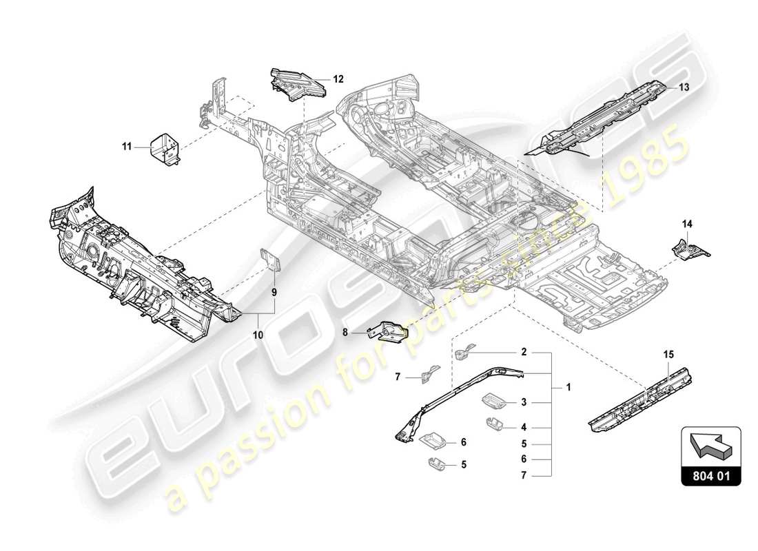 Lamborghini Urus (2021) underbody Part Diagram
