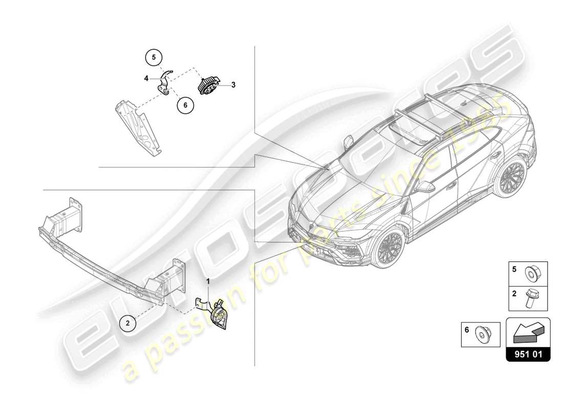 Lamborghini Urus (2021) SIGNAL HORN Part Diagram