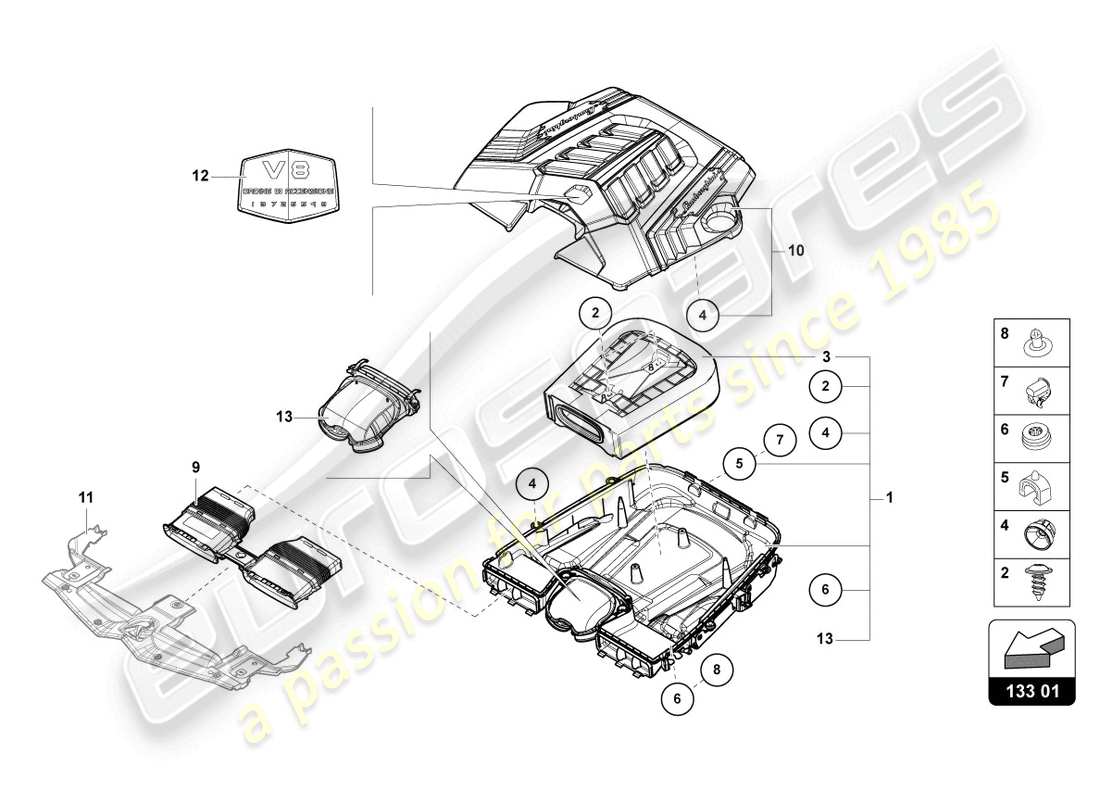 Lamborghini Urus (2019) AIR FILTER WITH CONNECTING PARTS Part Diagram