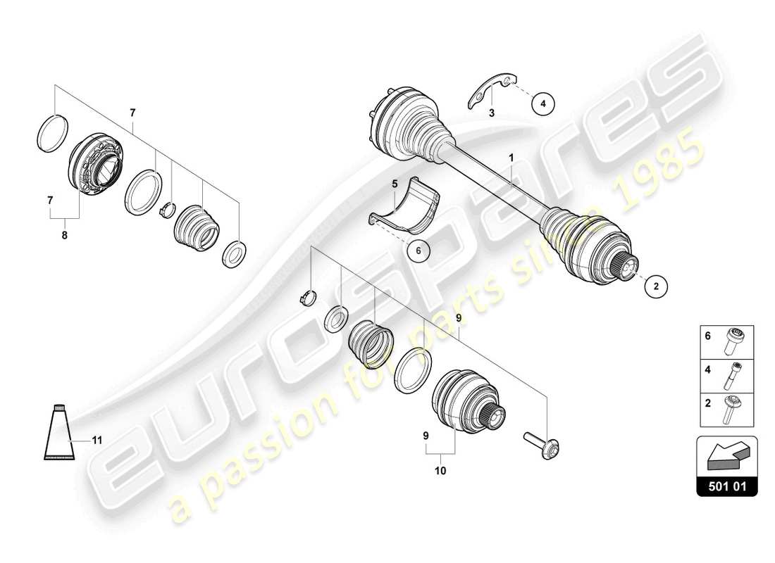 Lamborghini Urus (2019) AXLE SHAFT Parts Diagram