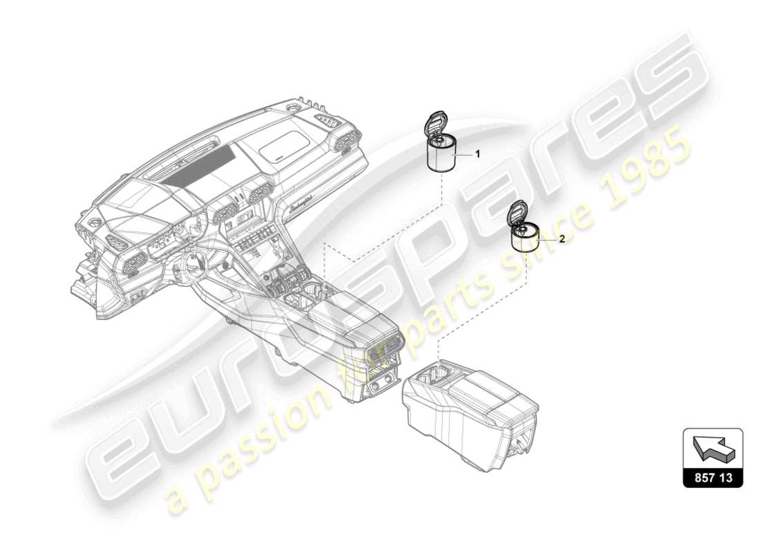 Lamborghini Urus (2019) ASHTRAY Parts Diagram