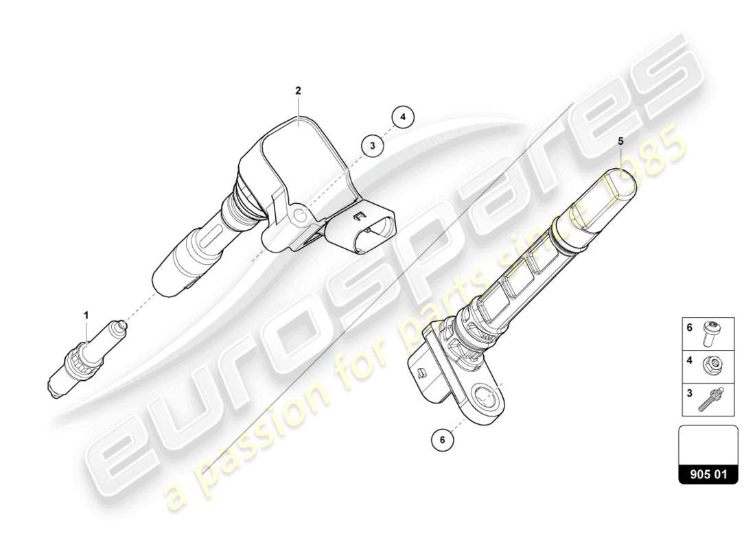 Lamborghini Urus (2019) IGNITION COIL WITH SPARK PLUG CONNECTOR Parts Diagram