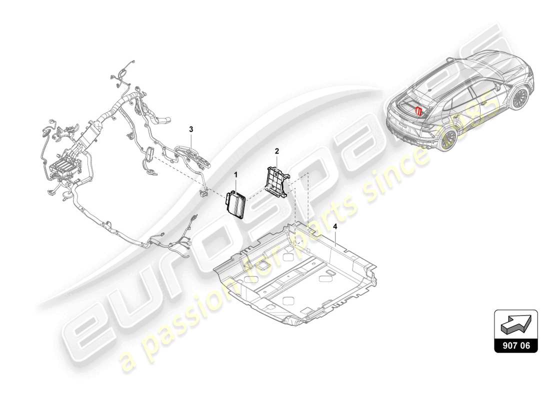 Lamborghini Urus (2019) CONTROL UNIT FOR FOUR-WHEEL DRIVE Parts Diagram
