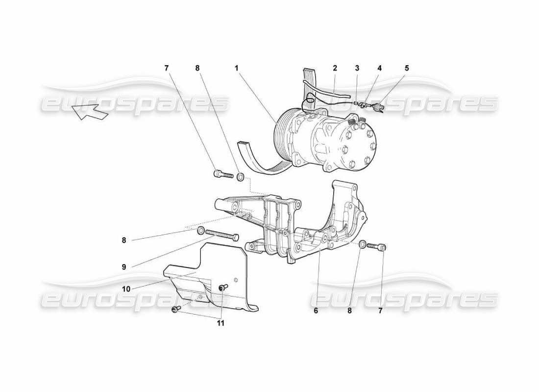 Lamborghini Murcielago LP670 air conditioning system Parts Diagram