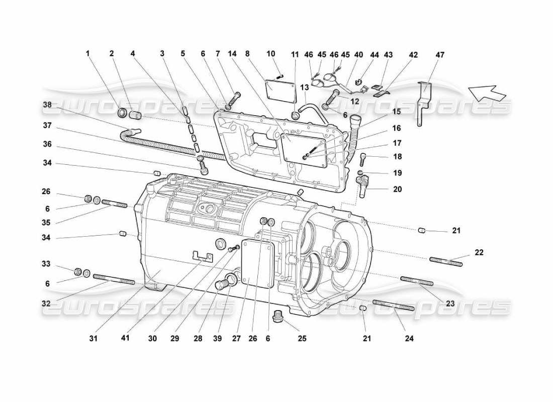Lamborghini Murcielago LP670 GEARBOX Parts Diagram
