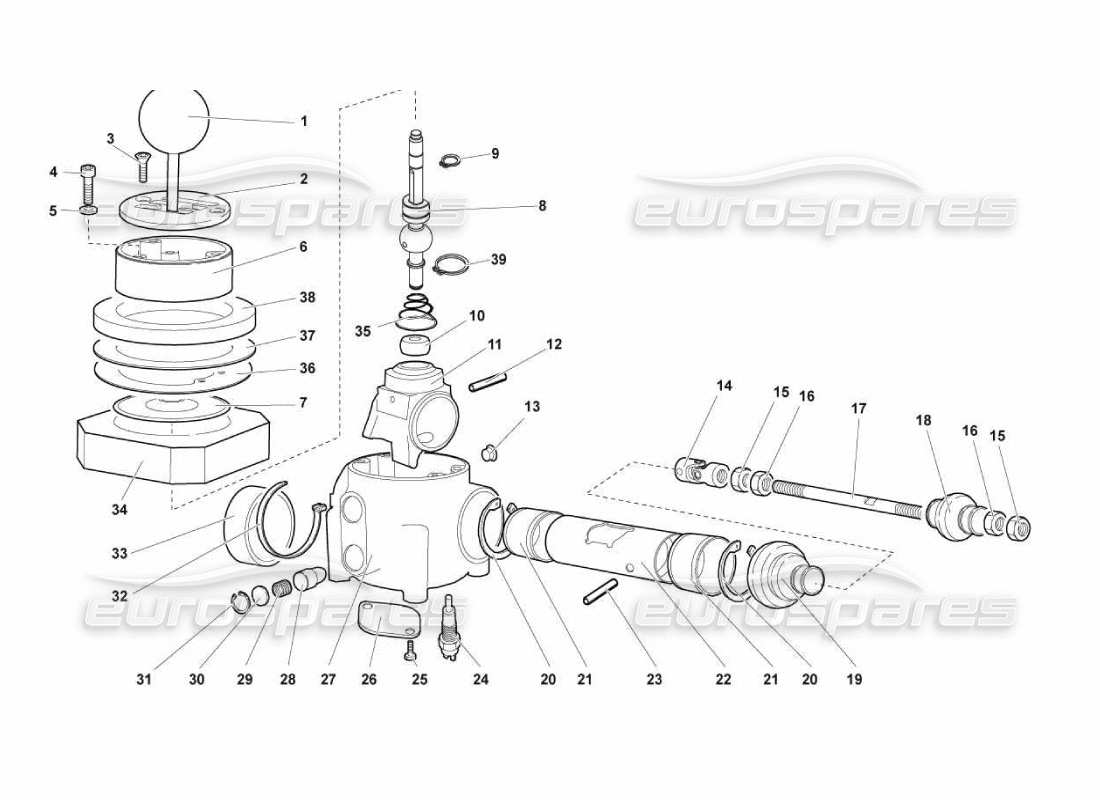 Lamborghini Murcielago LP670 Gearbox Control Tower Parts Diagram