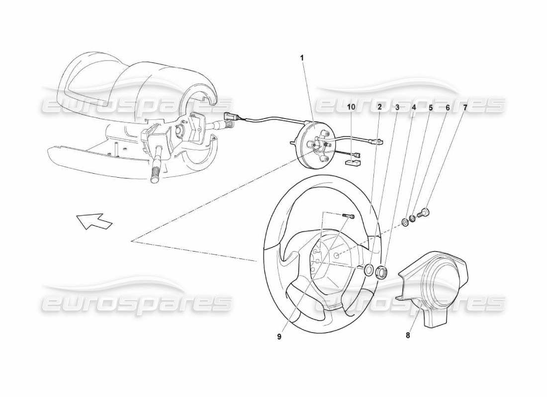 Lamborghini Murcielago LP670 Steering Part Diagram