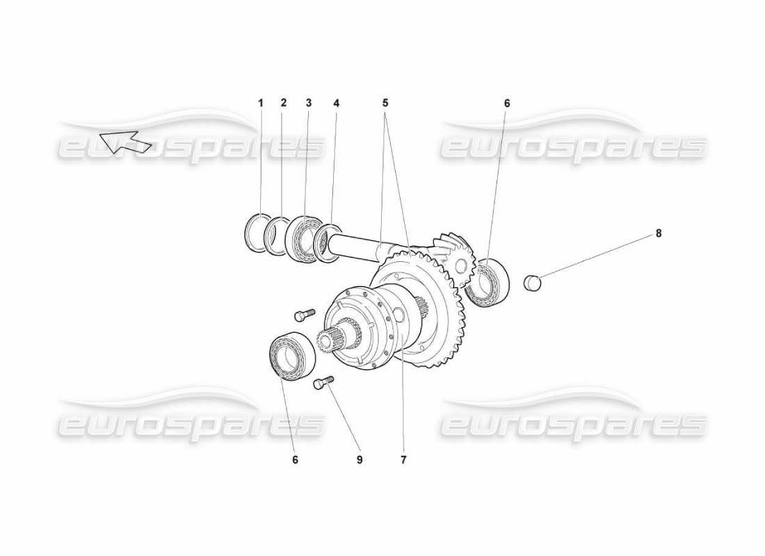 Lamborghini Murcielago LP670 REAR DIFFERENTIAL Part Diagram